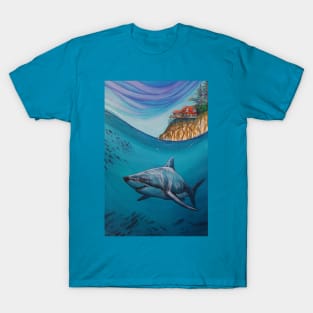 Great White Shark Under the Sea T-Shirt